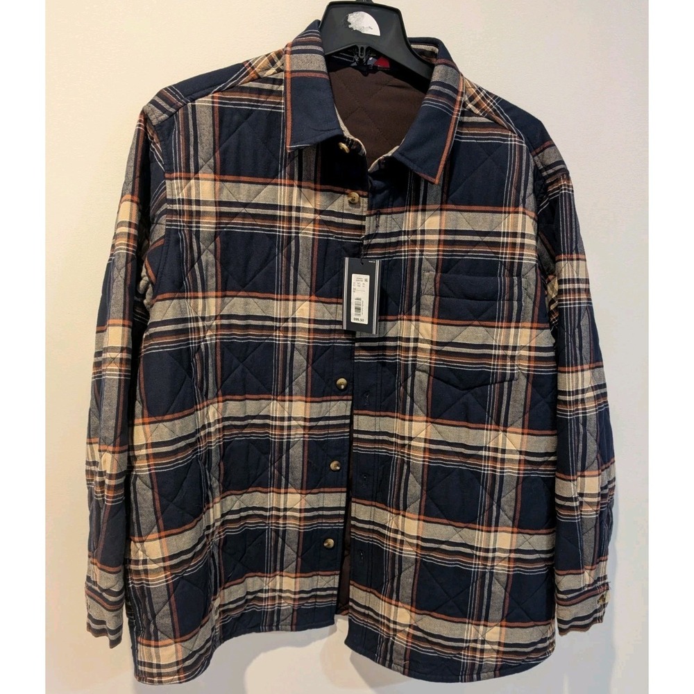 Men's Navy Chore Heavy Quilted Shirt Jacket Shacket XXL Workwear 2XL - Picture 5 of 16
